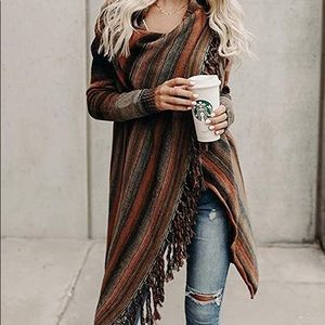 Asymmetrical Fringe Cardigan